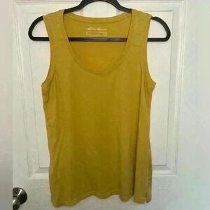 Women’s Yellow Eddie Bauer Round Neck Tank Top Size M